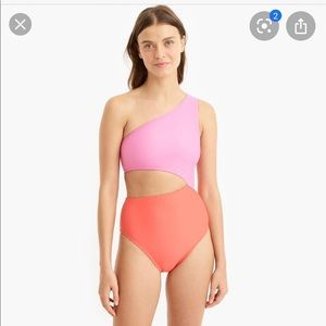 NEW JCrew Eco One Shoulder Cutout Swimsuit